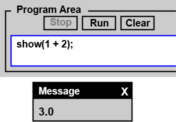 Example of adding numbers